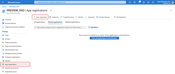 Create app regisatration