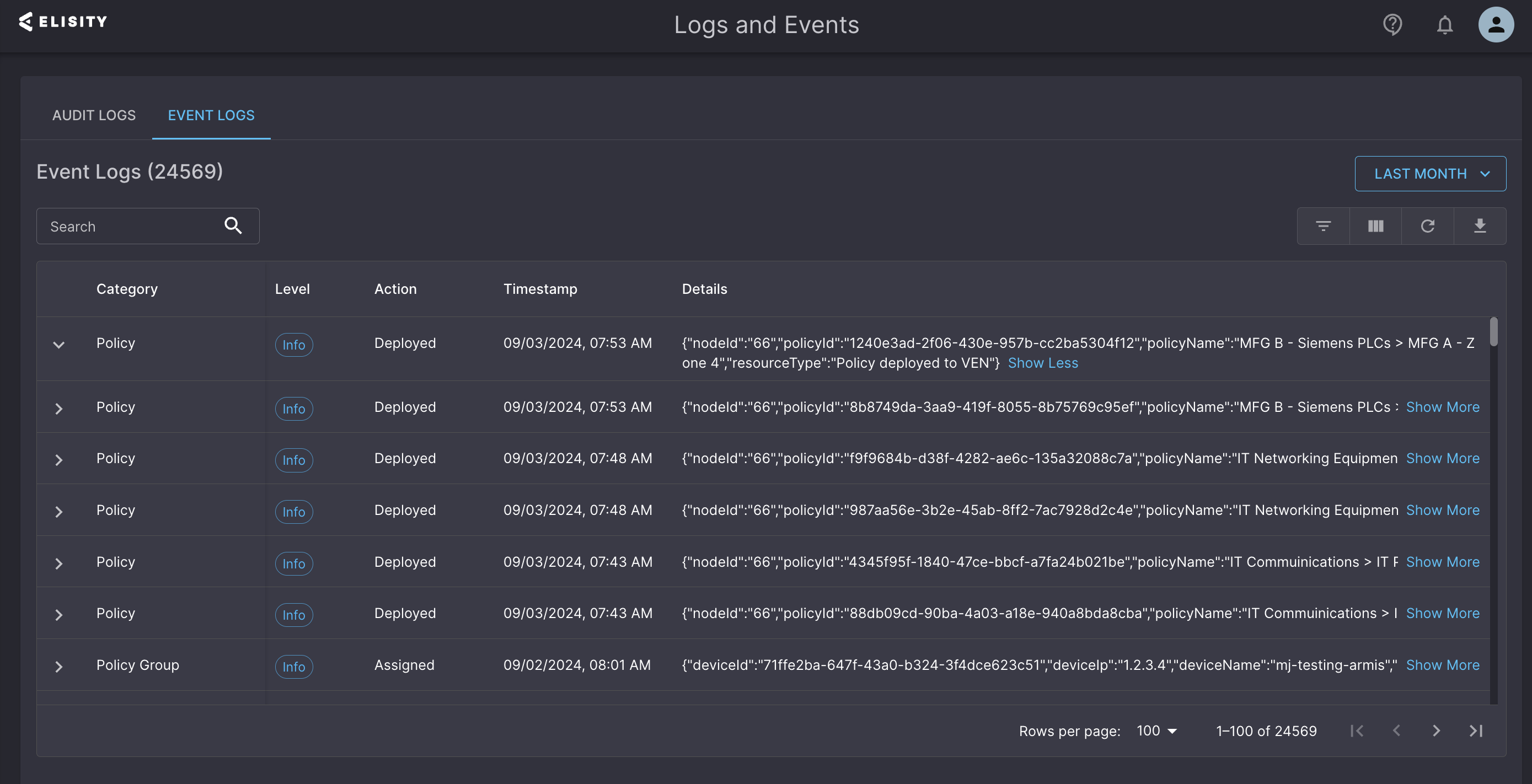 Elisity-Healthcare-Network-Segmentation-Policy-Logs