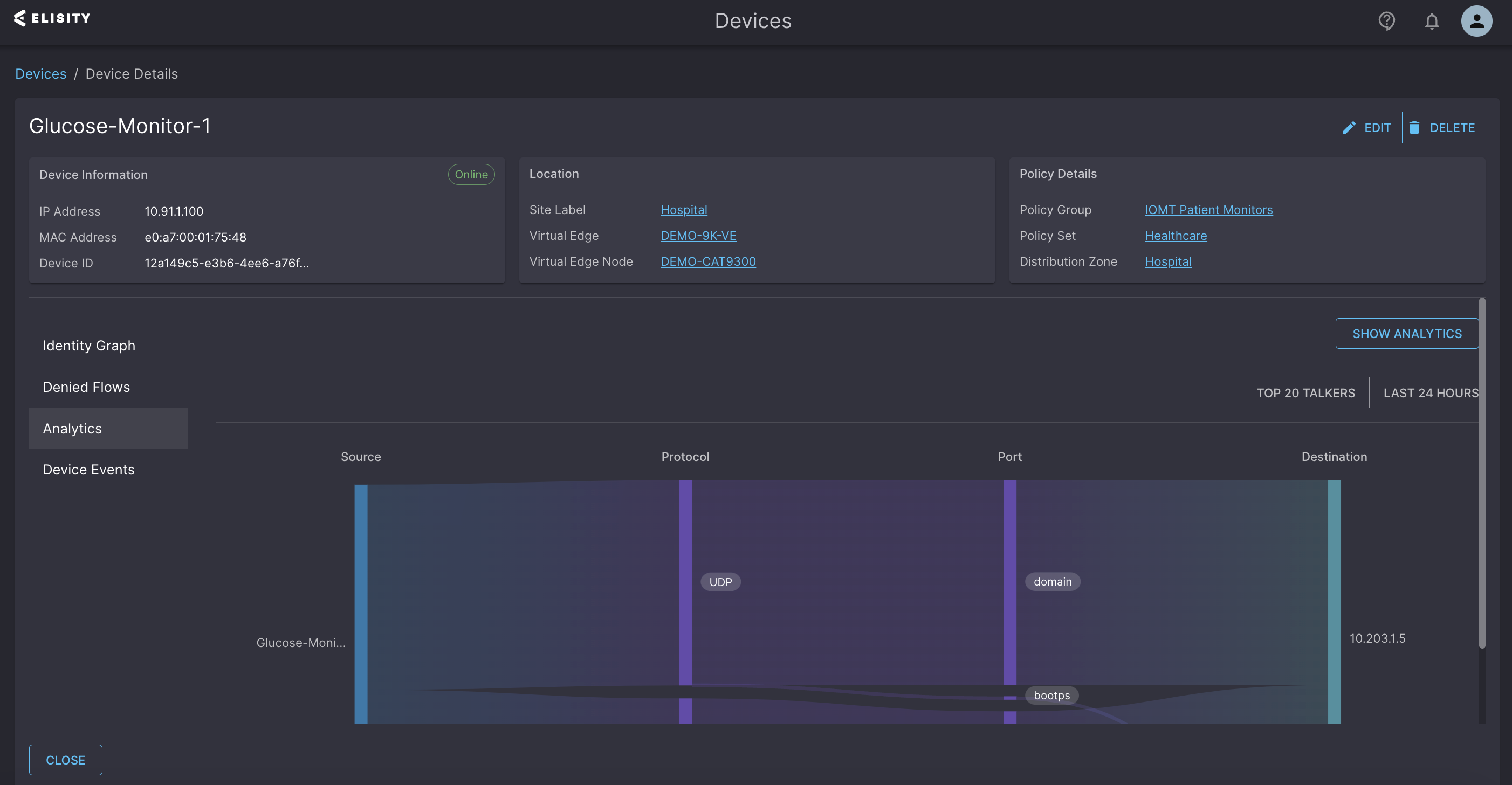 Elisity-Microsegmentation-Medical-Device-Network-Analytics