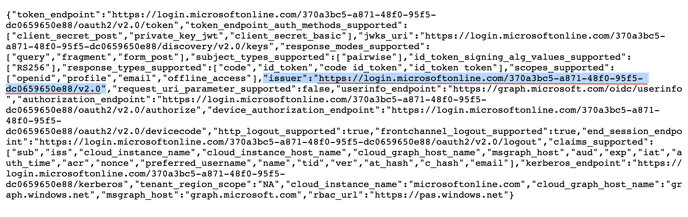 find issuer URL