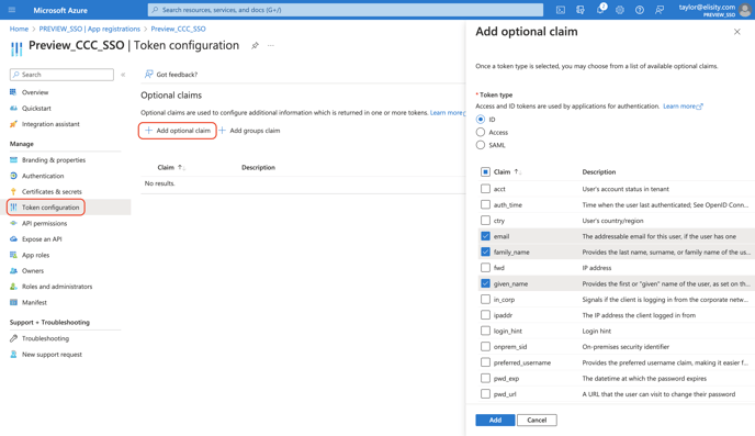 select token options