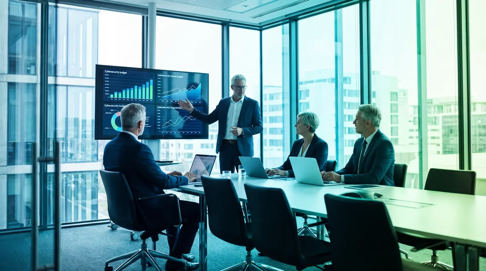 Enterprise cybersecurity budget planning dashboard showing 2026 spending benchmarks and allocation trends