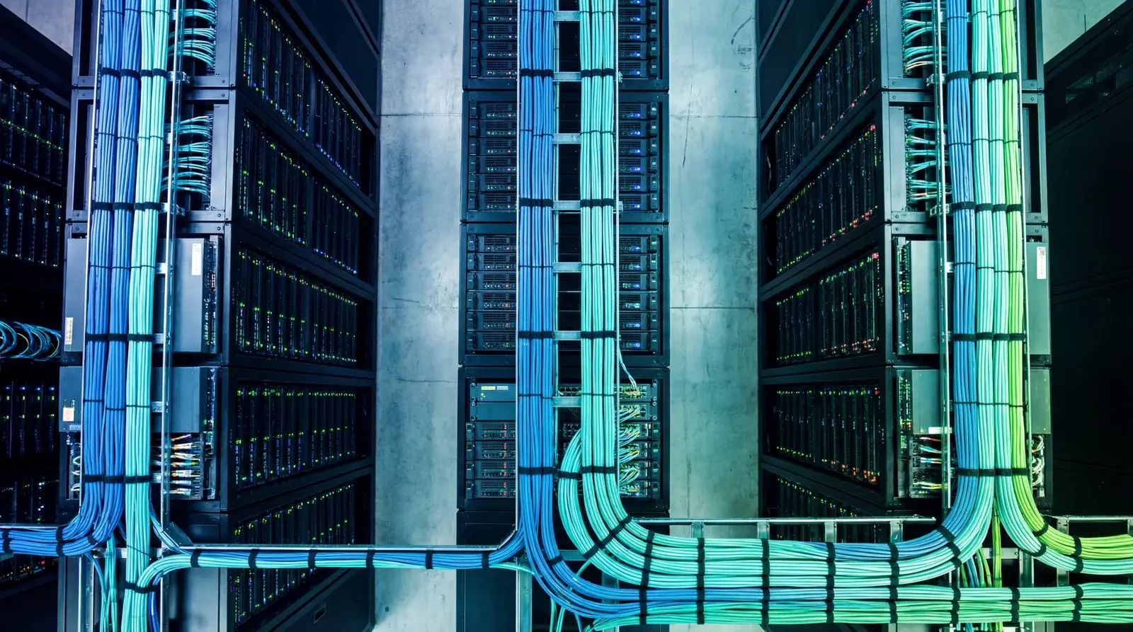 Palo Alto firewall automation in a modern data center with server racks and network cabling